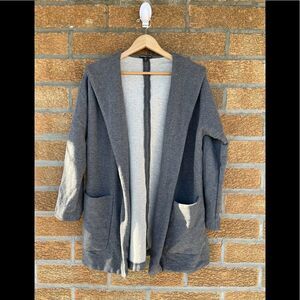 James Perse Grey Hooded Cardigan size 3 / large